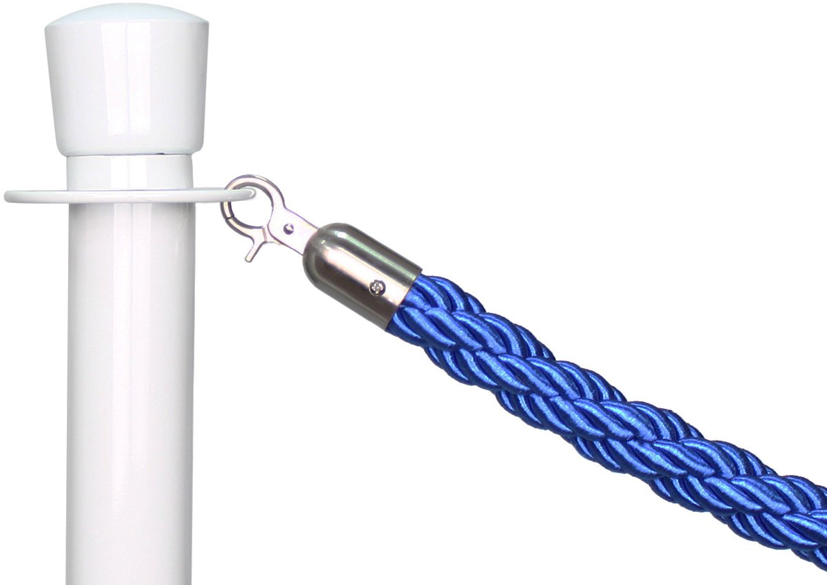   | Afzetkoord Gedraaid | Geborsteld Chroom - Blauw